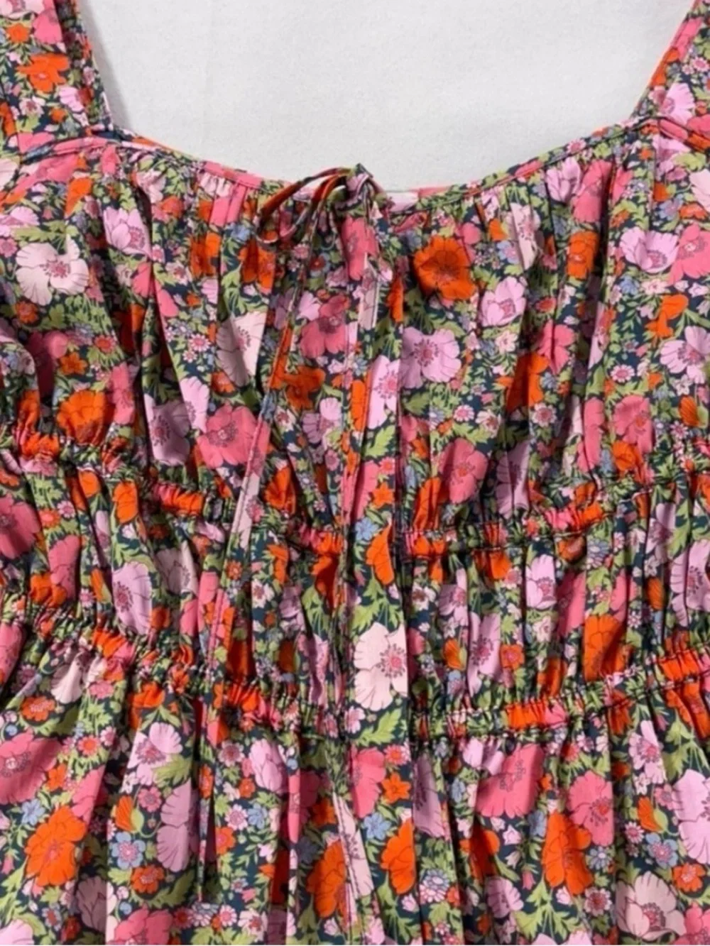 NWOT J Crew Puff Sleeve‎ Organic Cotton Dress 10 Floral Liberty Fabric Cinched.